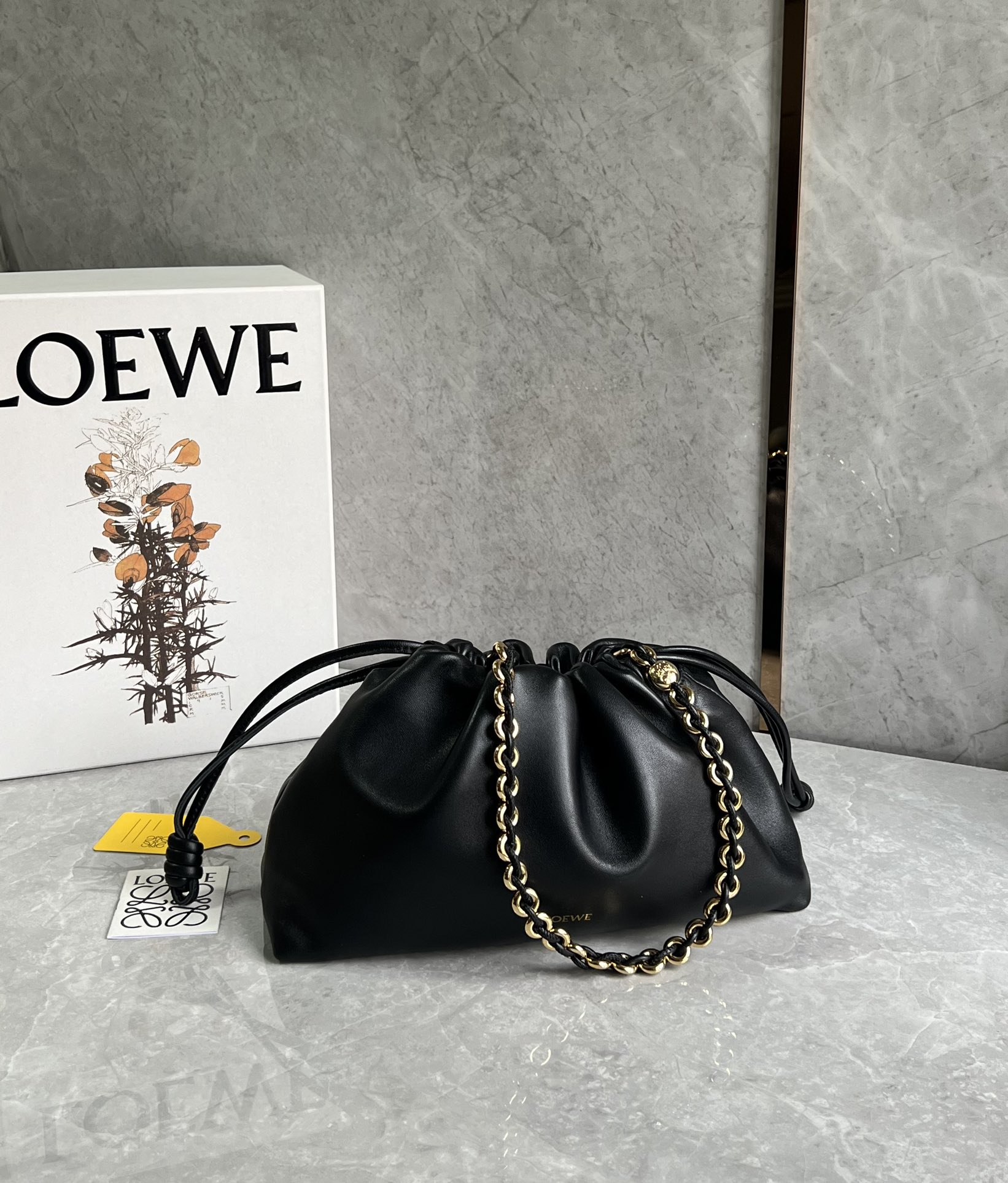 Loewe Medium Flamenco Purse in Mellow Nappa Lambskin Black